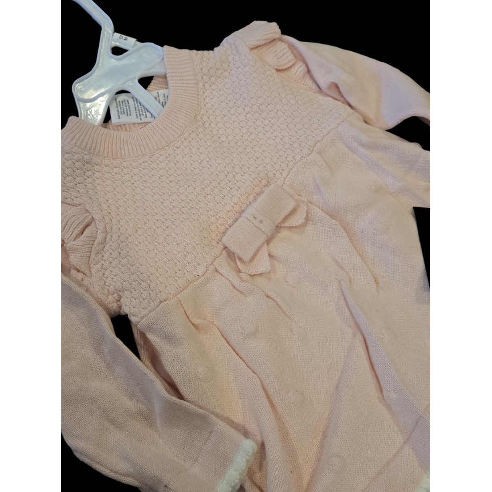 Laura Ashley Baby 2 Piece Light Pink Sweater And White Leggings Set 12 Mo. (D47) - Picture 2 of 9